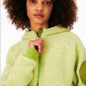 Outdoor Voices Light Green Sherpa Hoodie
